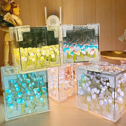 DIY Tulip Flower Night Lamp Kit – 3D Sea Cube Gift for Couples