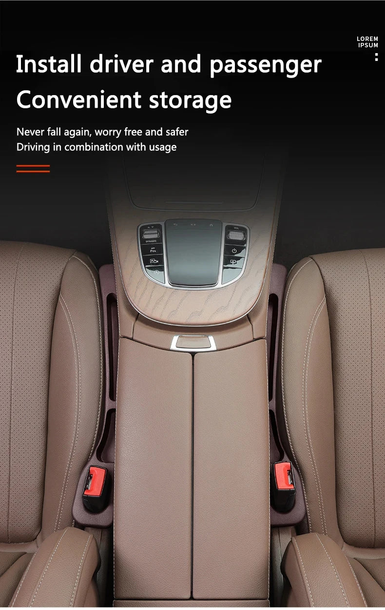 Car Seat Gap Filler Organizer – Waterproof Storage Plug with 2 Grooves