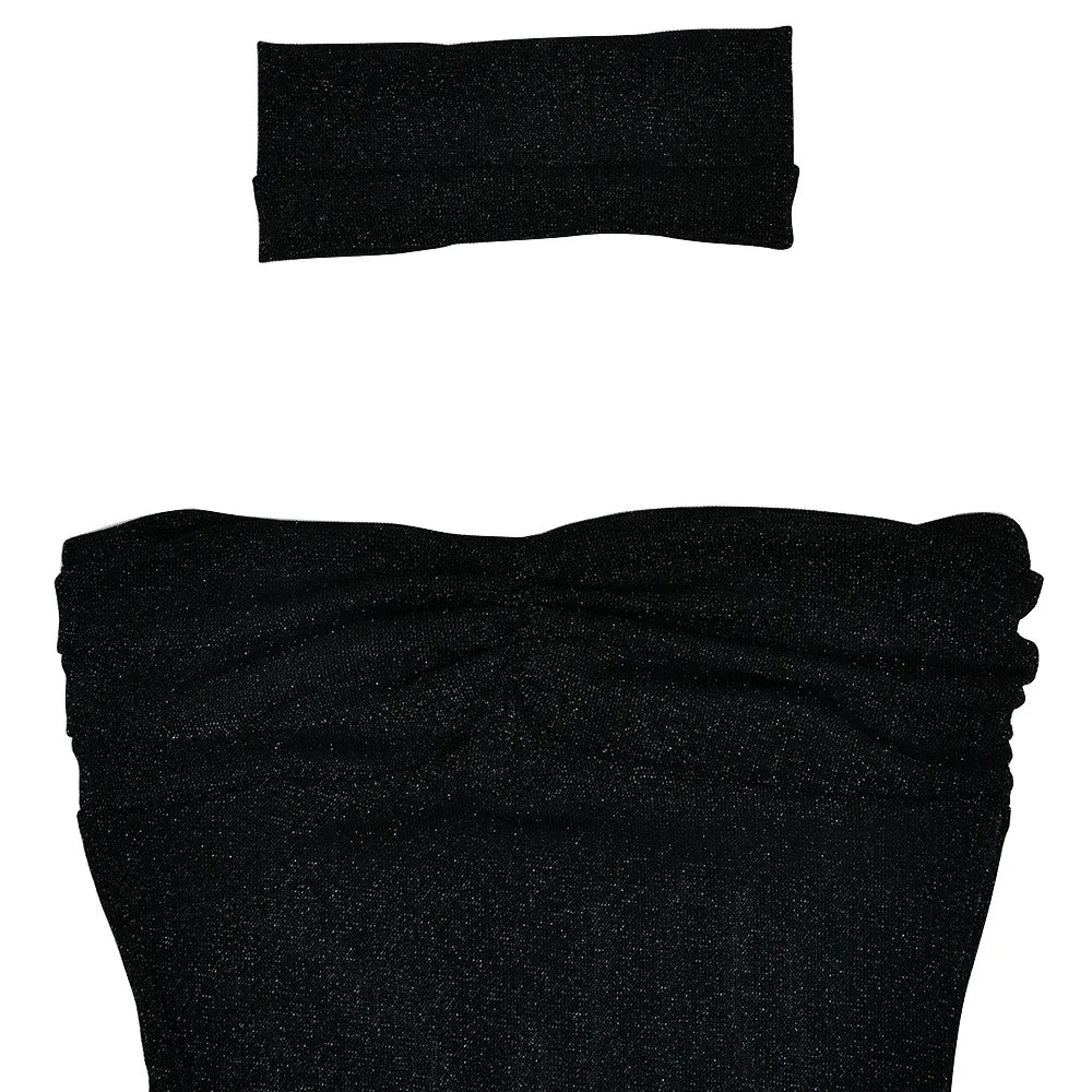 Women’s Strapless Mesh Double-Layer Dress – Slim Backless Summer Party