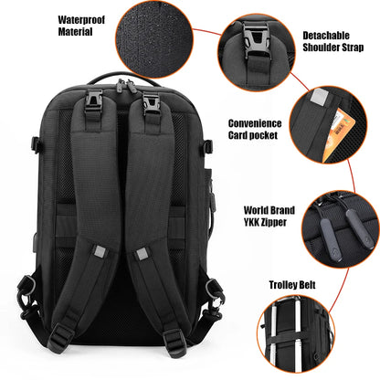 Waterproof 17.3" 2-in-1 Travel Laptop Backpack – 60L Large Capacity