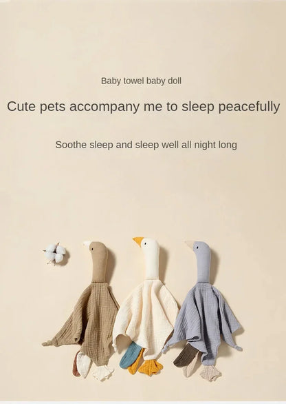 Cartmela Pure Cotton Baby Bib with Plush Goose