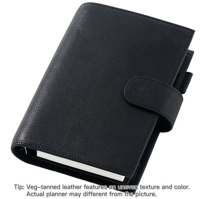 Full Grain Leather Planner with Rings – Personal Size Organizer
