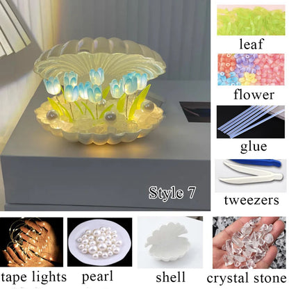 DIY Tulip LED Night Light – Battery Operated Flower Table Lamp