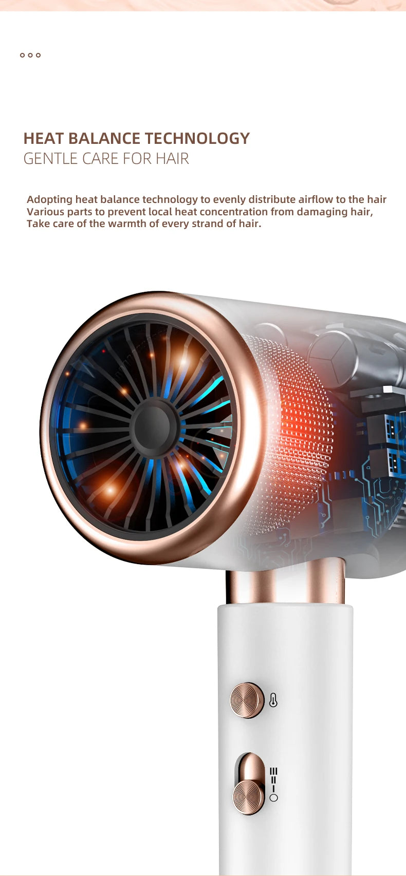 High-Speed Quiet Hair Dryer with Constant Temp & Fast Drying