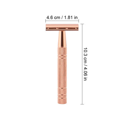 Men’s Manual Shaving Razor with Holder & 5 Double-Edge Blades