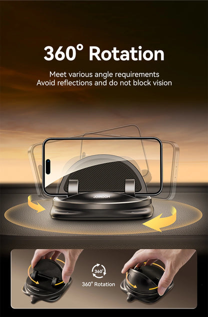 Joyroom Car Phone Holder – 360° Rotation, One-Handed Dashboard Mount