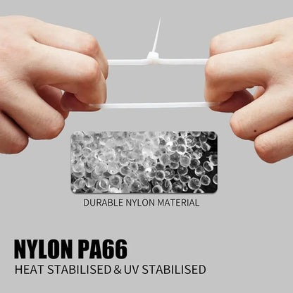 600PCS Nylon Cable Ties Set – Self-Locking Wire Zip Ties (4–12")