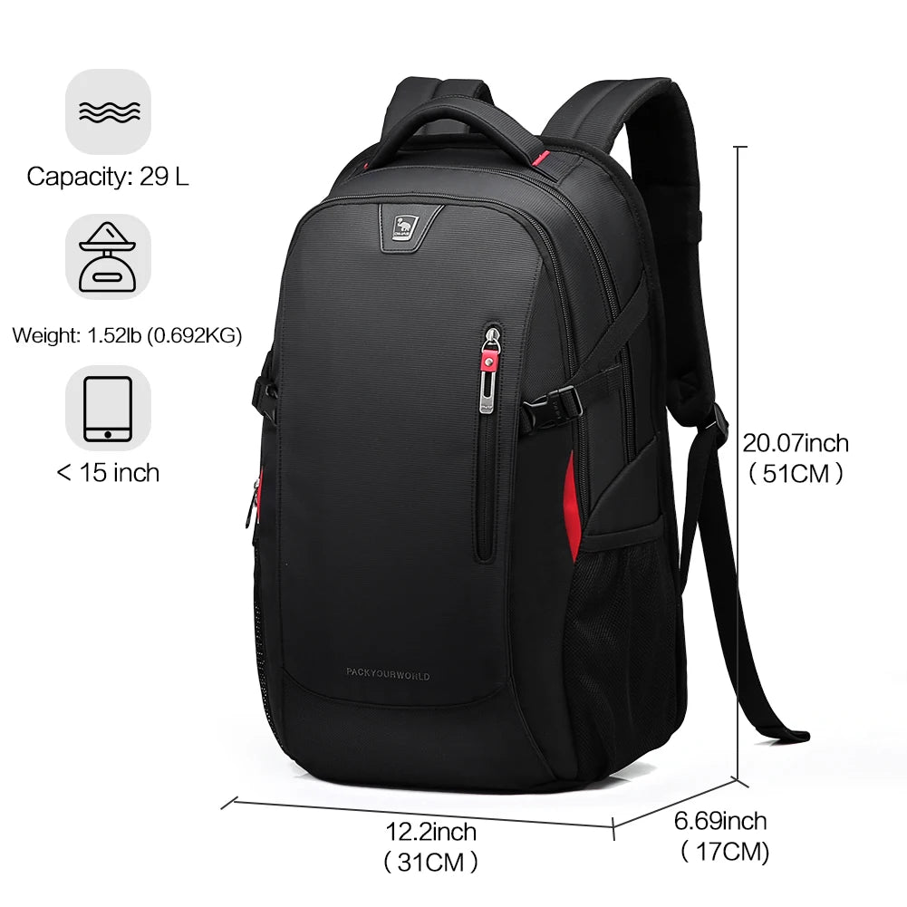 14 Inch Waterproof Nylon Laptop Backpack – Casual Travel School Bag