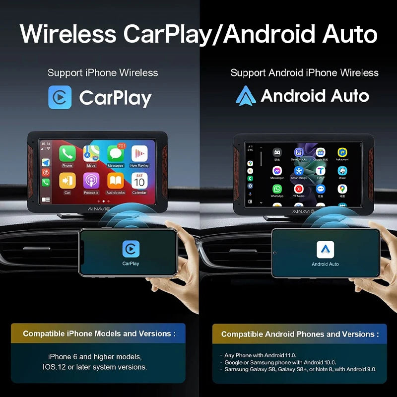 3-in-1 Car Video Smart Box with Android 12, CarPlay & WiFi