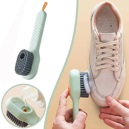 Multifunction Shoe Cleaning Brush with Soap Dispenser & Hook