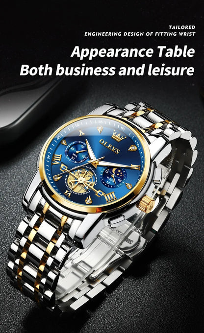 Cartmela 2856 Men’s Quartz Watch – Skeleton Flywheel Chronograph