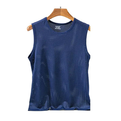 Men’s Ice Silk Mesh Tank Top Bodybuilding Fitness Vest