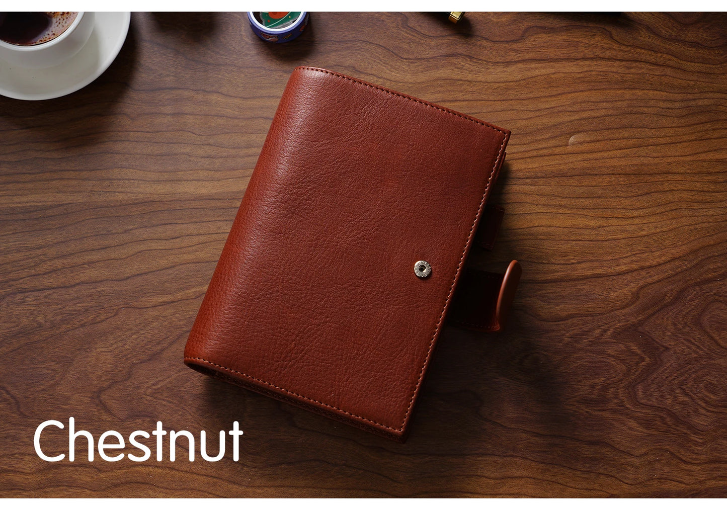 Full Grain Leather Planner with Rings – Personal Size Organizer