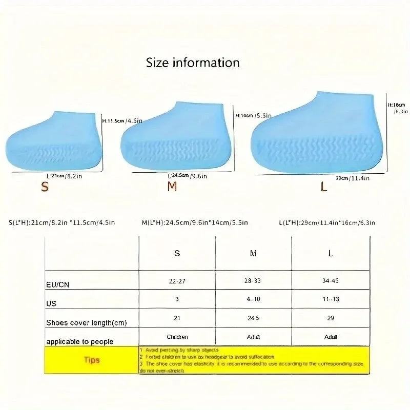 Reusable Waterproof Shoe Covers – Non-Slip Silicone Rain Overshoes
