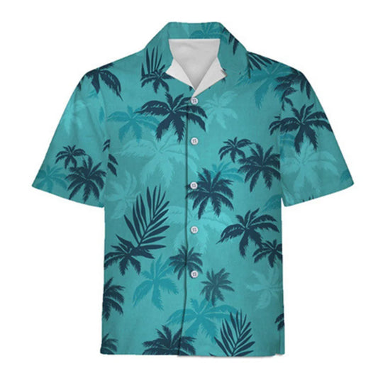 Men’s Floral Hawaiian Shirt – Summer Lapel Short Sleeve Casual Top