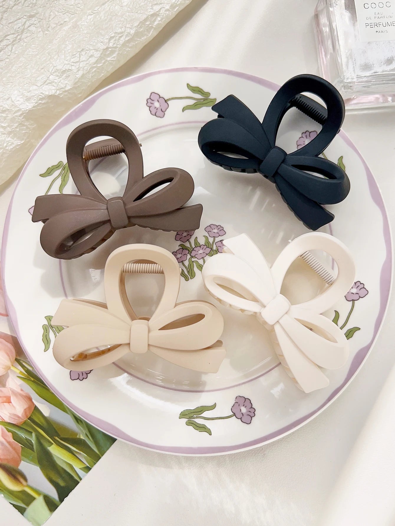 2 Pcs Marble Flower Hair Claw Clips – Cute Beach Hair Accessories