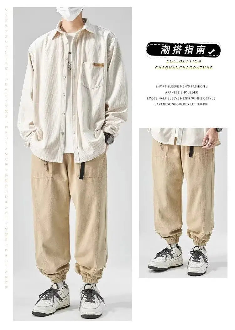 Men’s Loose Corduroy Shirt – Casual Thick Long Sleeve Top