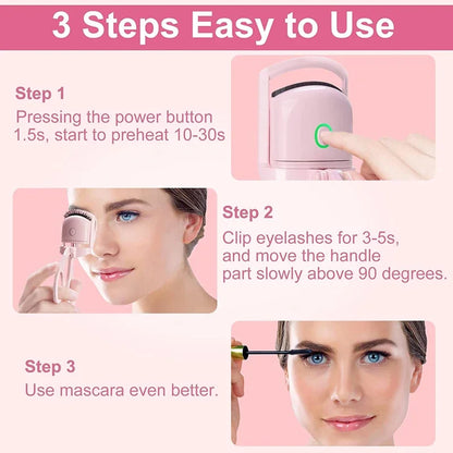 USB Heated Eyelash Curler – Quick Heat with 2 Temp Settings