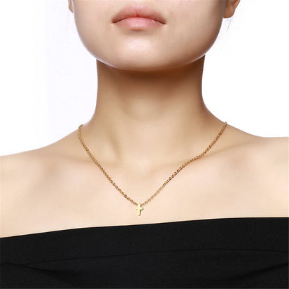 Gold Cross Necklace for Women – Stainless Steel Jesus Pendant
