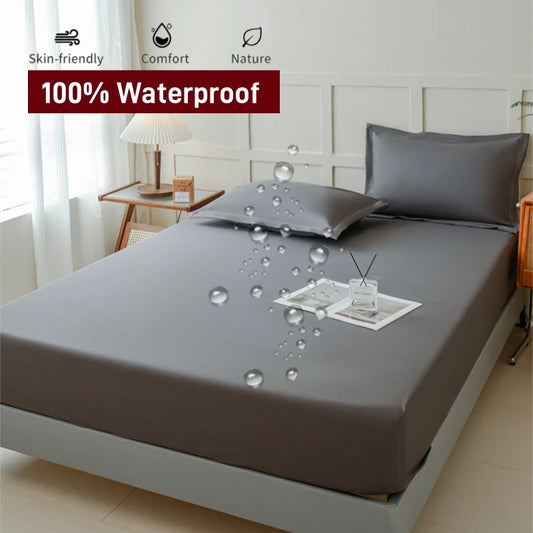 Waterproof Fitted Bed Sheet – 360° Elastic Mattress Protector