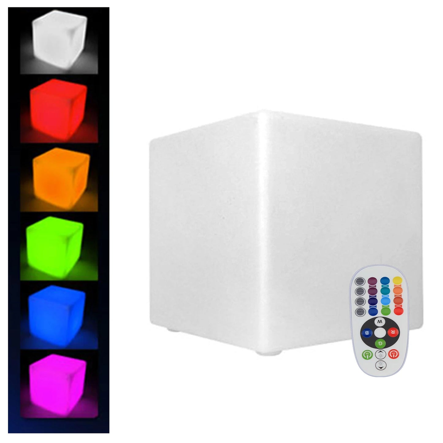 LED Cube Bar Stool Chair with 16 RGB Colors & Remote – 17" Light