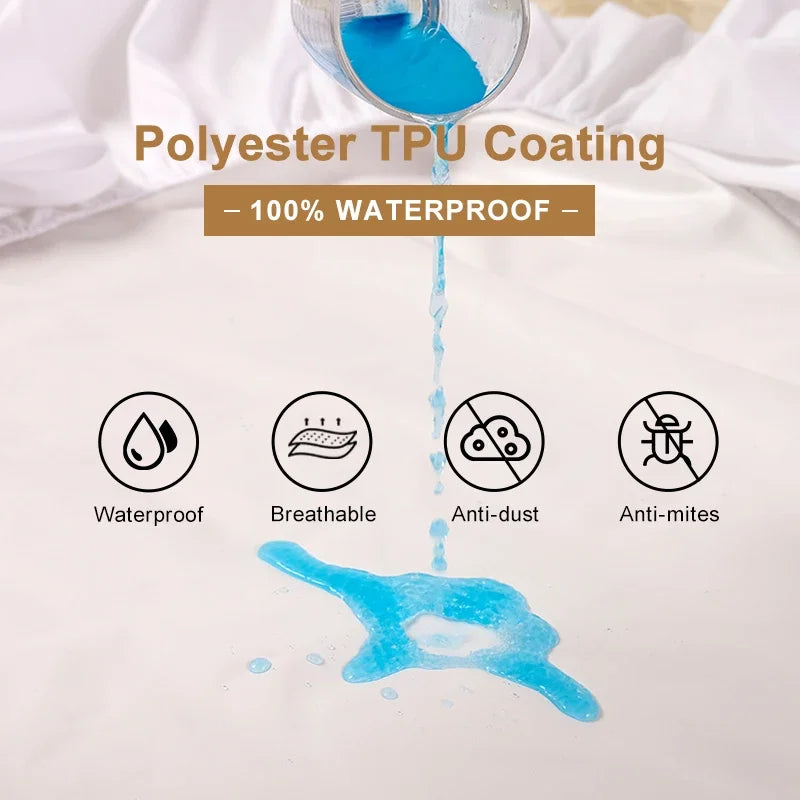 Waterproof Fitted Bed Sheet – Soft, Breathable Mattress Cover