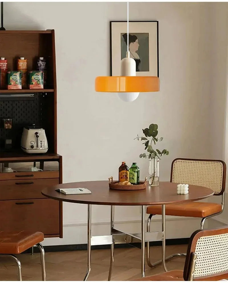 Nordic Retro Glass Pendant Lamp – E27 LED Indoor Chandelier