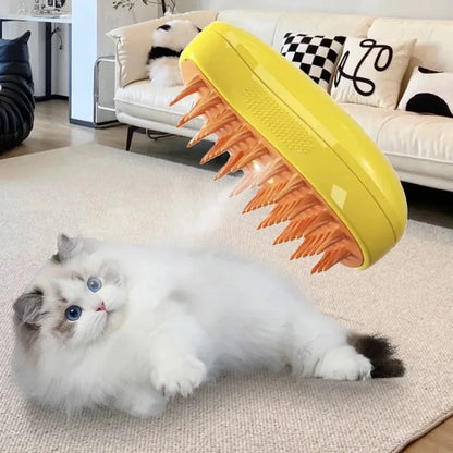USB 3-in-1 Pet Grooming Brush – Steam, Shedding & Massage Tool