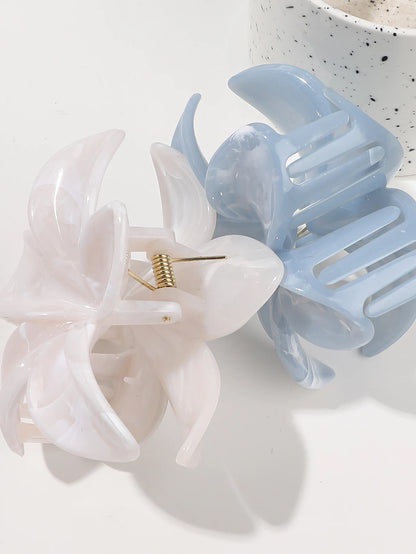 2 Pcs Marble Flower Hair Claw Clips – Cute Beach Hair Accessories