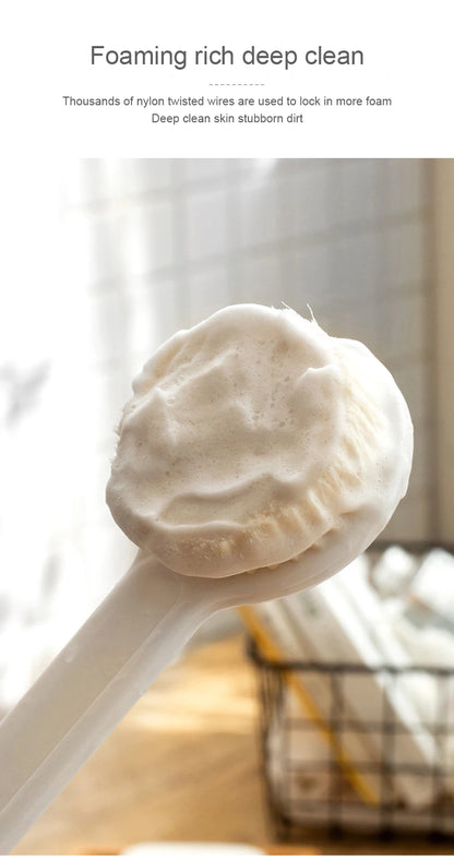 Bath Brush with Long Handle – Soft Bristles for Body Scrub