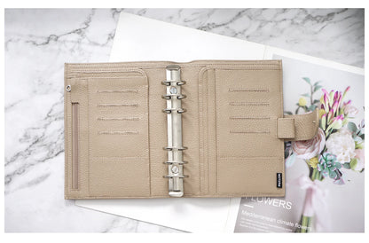 Personal Size Planner – 30mm Rings, Genuine Pebbled Grain Leather