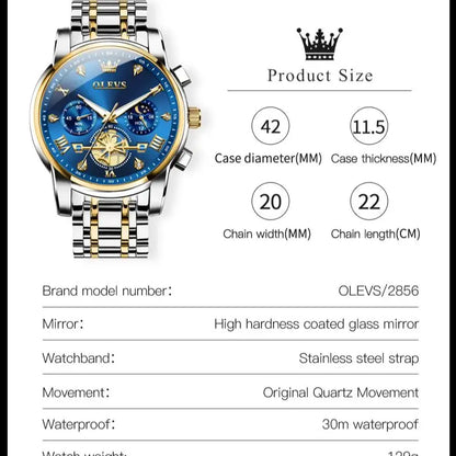 Cartmela 2856 Men’s Quartz Watch – Skeleton Flywheel Chronograph