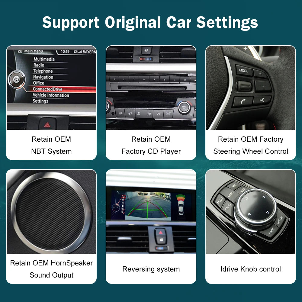 شاشة CarPlay لاسلكية مقاس 10.25 بوصة/12.3 بوصة لسيارات BMW الفئة الأولى إلى الرابعة (F20-F33)
