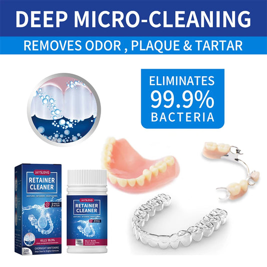 100 Denture Cleaning Tablets for Odor, Stain & Tartar Removal