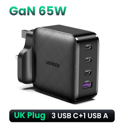 65W GaN USB-C Charger – Quick Charge 4.0 PD Fast Charger for Phones & Laptops