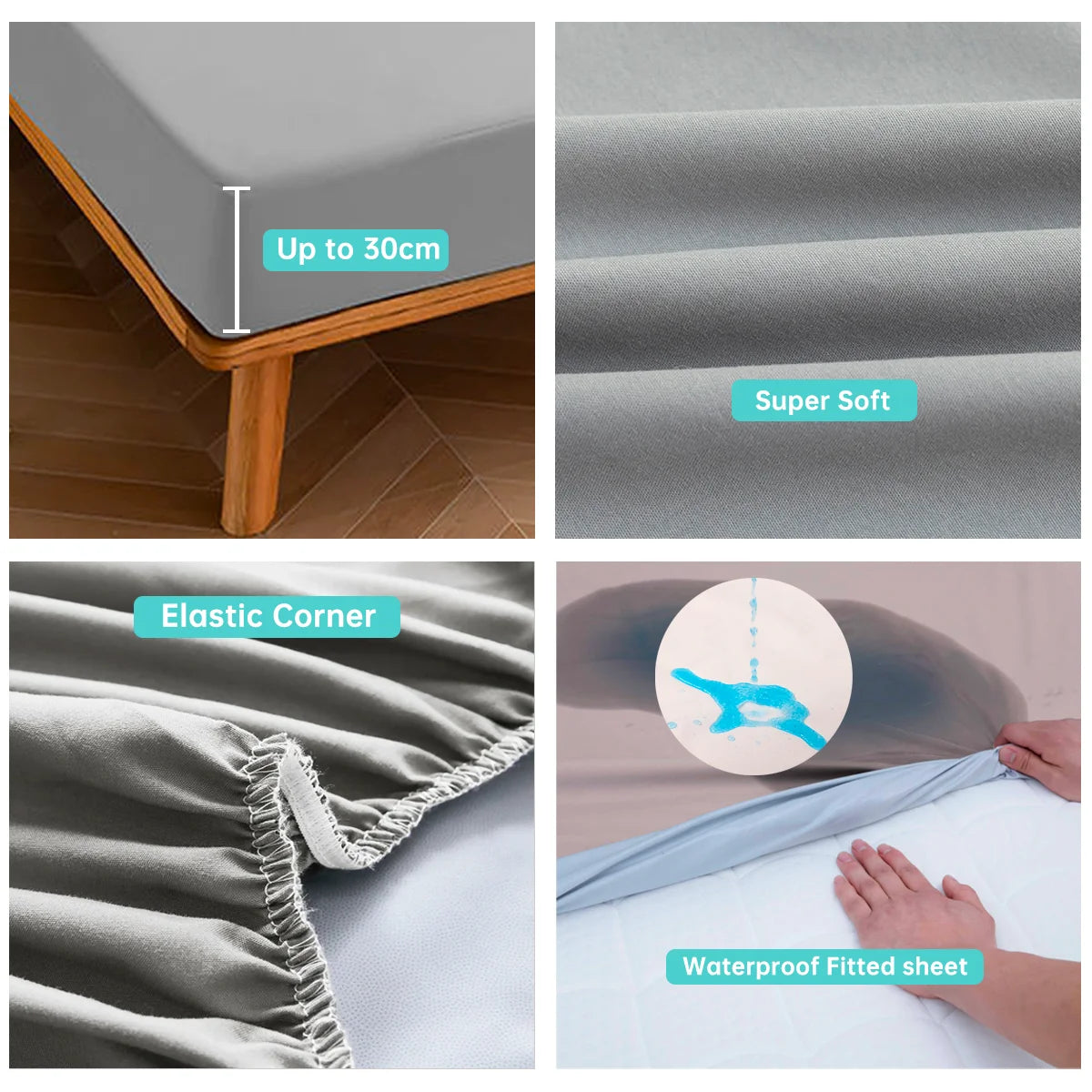 Waterproof Fitted Bed Sheet – Soft, Breathable Mattress Cover