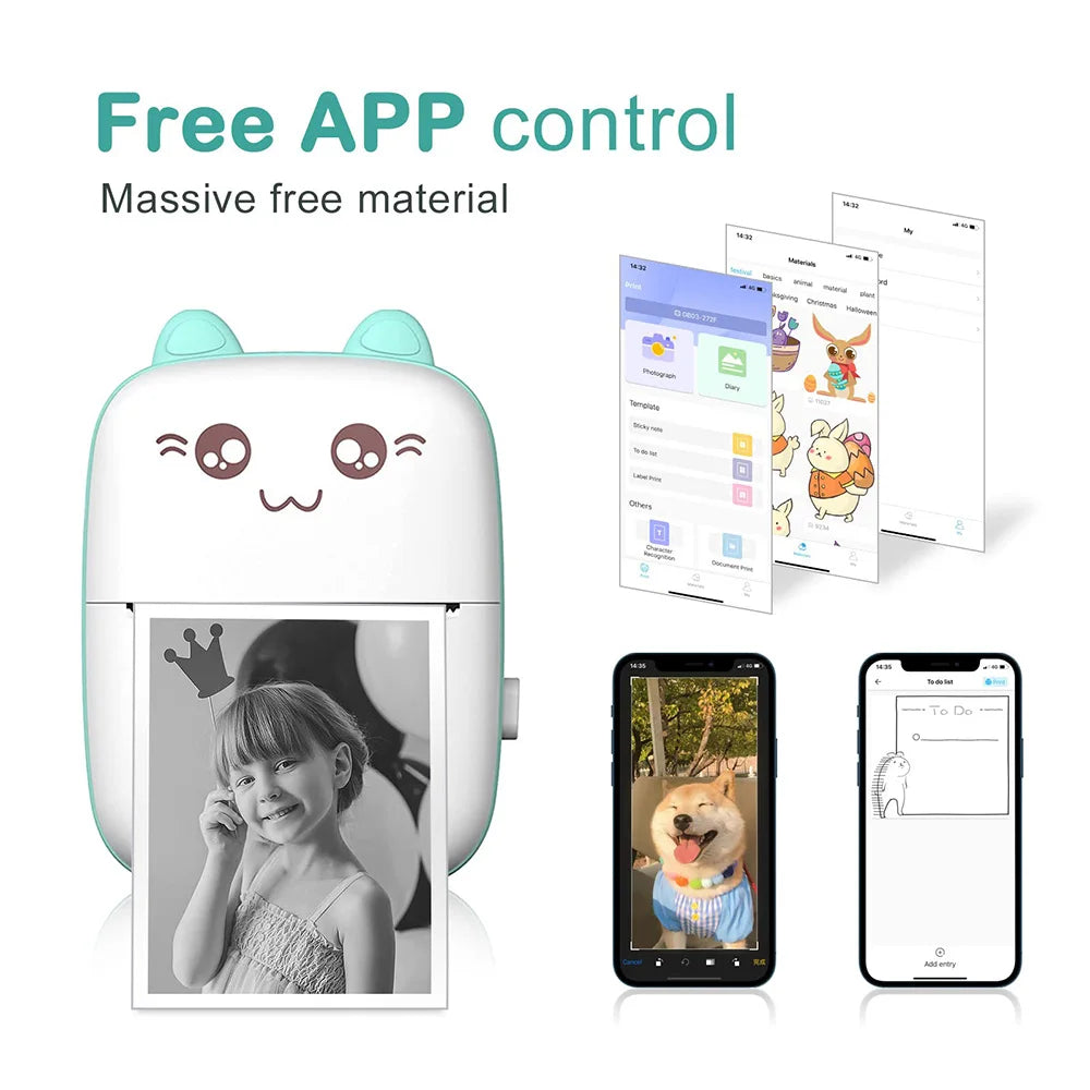 Mini Bluetooth Label Printer – Portable Error Note Photo Printer