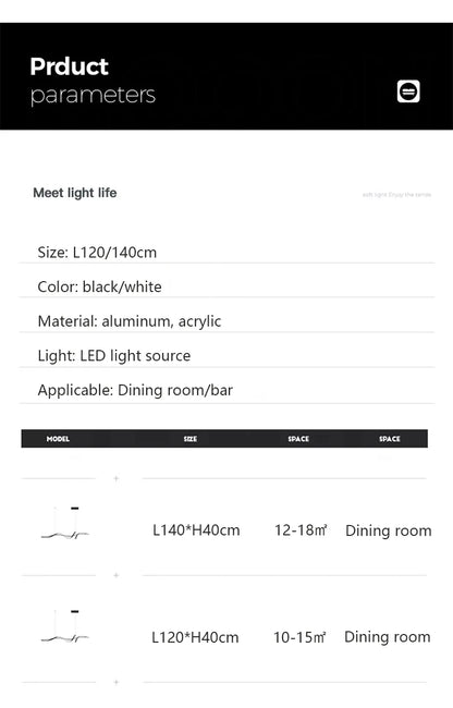 Modern Curved LED Pendant Light – Minimalist Dining Room Fixture