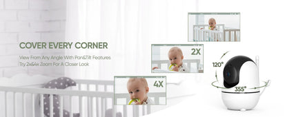 7" 1080P HD Split Screen Baby Monitor – Dual Cameras & Remote Control
