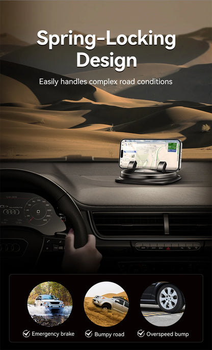 Joyroom Car Phone Holder – 360° Rotation, One-Handed Dashboard Mount