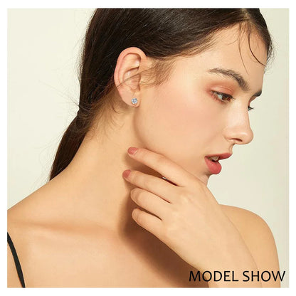 18K Real Gold Earrings with Moissanite Diamonds – Luxurious Gift