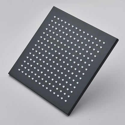 Black LED Rainfall Shower Head | Remote Control Ceiling Waterfall Tap