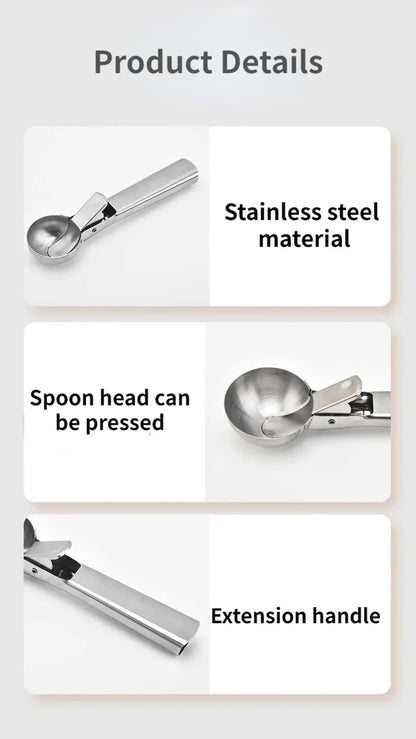 Stainless Steel Dual-Purpose Ice Cream & Fruit Scoop | Kitchen Tool