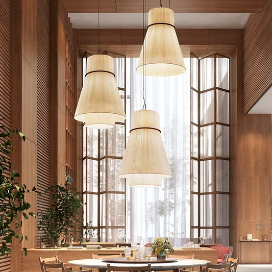 Wabi-Sabi Fabric Pendant Lights – Modern Minimalist Dining Lamps