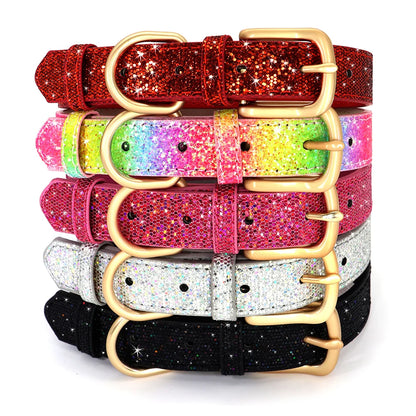 Custom Leather Pet Collar – Engraved Rhinestone Dog Collar
