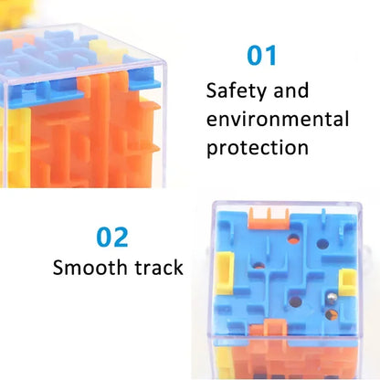 3D Maze Magic Cube Puzzle Toy with Rolling Ball for Kids & Adults