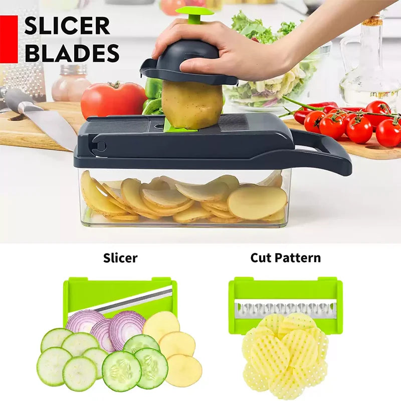 14-in-1 Multifunctional Vegetable Chopper & Food Slicer Dicer