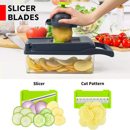 14-in-1 Multifunctional Vegetable Chopper & Food Slicer Dicer