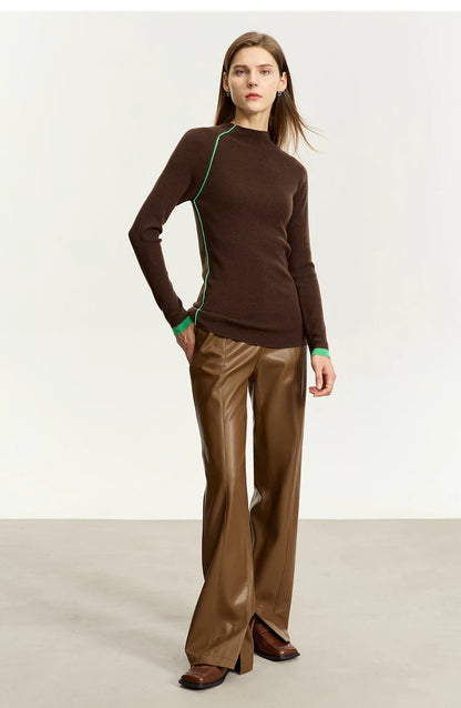 Women’s PU Leather Casual Pants – Loose Straight Floor-Length Trousers