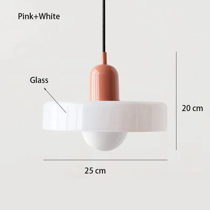 Nordic Retro Glass Pendant Lamp – E27 LED Indoor Chandelier